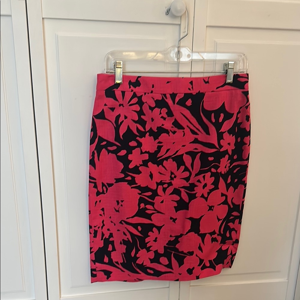 Floral Pink and Black Skirt